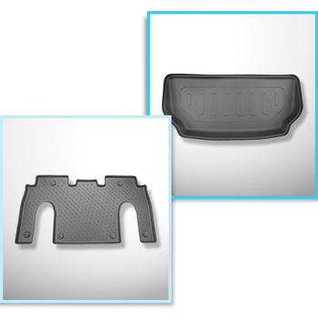Conjunto de alfombrilla para maletero y alfombrillas para el interior del coche TPE para: Tesla Model X SUV (01.2021-....)