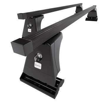 Portaequipajes de techo adecuadas para Peugeot 207 Hatchback (2006-2012) - baca negra para coche - barras para techo de coche - puntos de montaje - acero