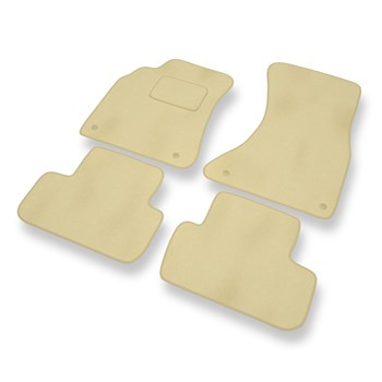 Alfombrillas de Velour adecuadas para Audi A4 IV B8 Avant, Sedan (2008-2015) - alfombras para coche - Premium color beige