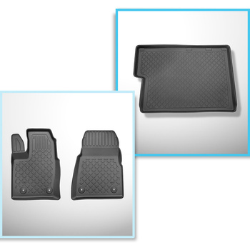 Conjunto de alfombrilla para maletero y alfombrillas para el interior del coche TPE para: Ford Tourneo Custom L2 Furgonetaeta (01.2013-2018)