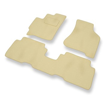 Alfombrillas de Velour adecuadas para Kia Carens II Monovolumen (2002-2006) - alfombras para coche - Premium color beige