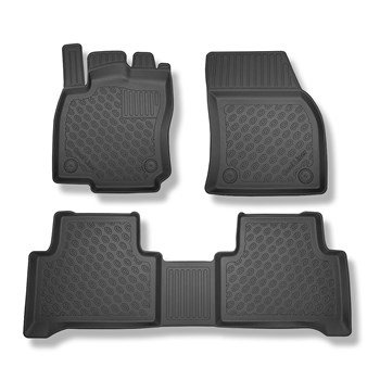 Alfombrillas de TPE adecuadas para Volkswagen Touran II Monovolumen (09.2015-....) - 5 o 7 plazas; sin la tercera fila - alfombras para coche