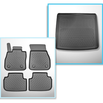 Conjunto de alfombrilla para maletero y alfombrillas para el interior del coche TPE para: BMW 2 F44 Gran Coupé (03.2020-10.2024) - maletero superior; para vehículos con doble suelo de maletero