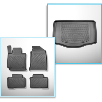 Conjunto de alfombrilla para maletero y alfombrillas para el interior del coche TPE para: SsangYong Tivoli X150 SUV (01.2022-....) - maletero inferior (sin/bajo suelo multifuncional)