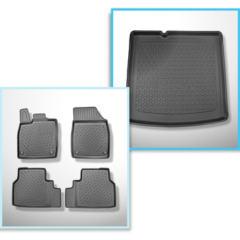 Conjunto de alfombrilla para maletero y alfombrillas para el interior del coche TPE para: Skoda Enyaq iV SUV, Coupé (04.2021-....) - maletero inferior; modelos sin suelo móvil de maletero