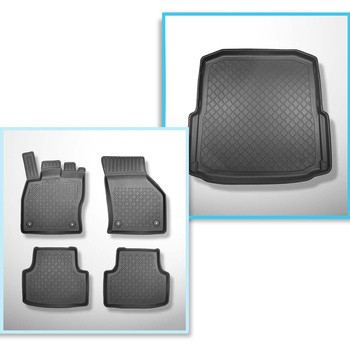 Conjunto de alfombrilla para maletero y alfombrillas para el interior del coche TPE para: Skoda Octavia III 5E Liftback (02.2013-05.2020)