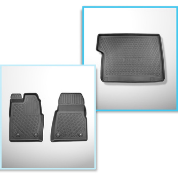 Conjunto de alfombrilla para maletero y alfombrillas para el interior del coche TPE para: Ford Tourneo Custom Furgonetaeta (02.2018-06.2023)