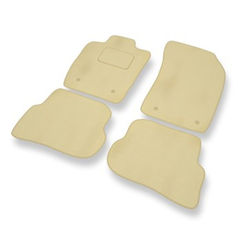 Alfombrillas de Velour adecuadas para Audi A1 I 8X Hatchback, Sportback (2010-2018) - alfombras para coche - Premium color beige