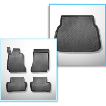 Conjunto de alfombrilla para maletero y alfombrillas para el interior del coche TPE para: Mercedes-Benz Classe C W204 Familiar (12.2007-09.2014) - para todos los modelos