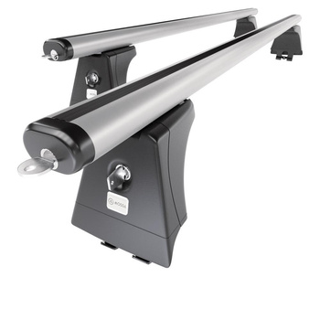 Portaequipajes de techo adecuadas para Renault Scenic mk II Monovolumen (2003-2008) - baca plata para coche - barras para techo de coche - puntos de montaje - aluminio