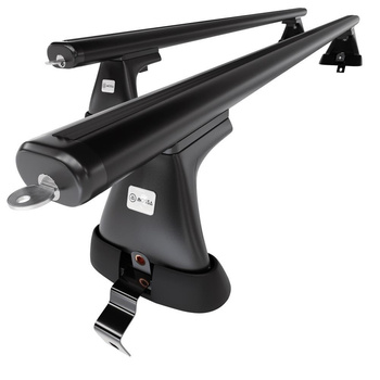 Portaequipajes de techo adecuadas para Volvo S40 Berlina (2004-2012) - baca negra para coche - barras para techo de coche - sin puntos de montaje - aluminio