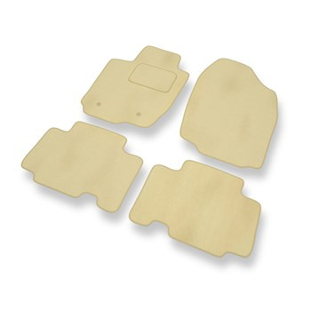 Alfombrillas de Velour adecuadas para Toyota RAV4 III SUV (2005-2012) - alfombras para coche - Premium color beige