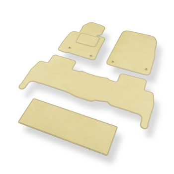 Alfombrillas de Velour adecuadas para Toyota Land Cruiser J200 SUV (2007-2021) 7-plazas - alfombras para coche - Premium color beige