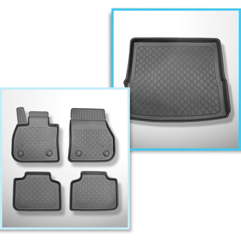 Conjunto de alfombrilla para maletero y alfombrillas para el interior del coche TPE para: BMW X1 F48, U11 SUV (10.2022-....) - banqueta trasera fija / no deslizable; no para la versión eléctrica y híbrida