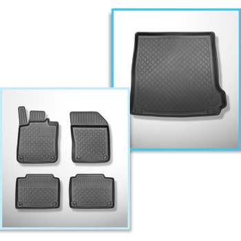 Conjunto de alfombrilla para maletero y alfombrillas para el interior del coche TPE para: Volvo V90 Familiar, Cross Country (09.2016-....)