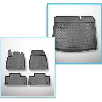 Conjunto de alfombrilla para maletero y alfombrillas para el interior del coche TPE para: Renault Megane E-Tech Hatchback (06.2022-....)