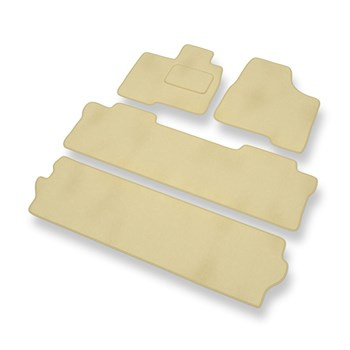 Alfombrillas de Velour adecuadas para Toyota Sienna II Monovolumen (2004-2010) - alfombras para coche - Premium color beige