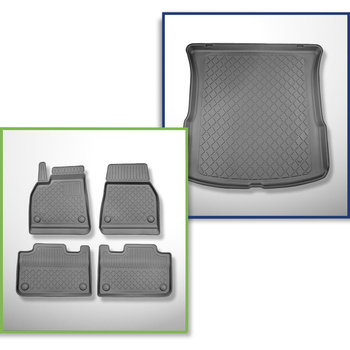 Conjunto de alfombrilla para maletero y alfombrillas para el interior del coche TPE para: Tesla Model Y SUV (08.2021-2025) - 5 plazas; maletero trasero