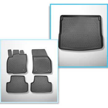 Conjunto de alfombrilla para maletero y alfombrillas para el interior del coche TPE para: Cupra Ateca SUV (11.2018-....) - suelo móvil en la posición superior o con tracción a las 4 ruedas