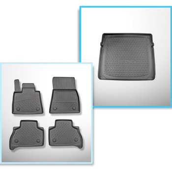 Conjunto de alfombrilla para maletero y alfombrillas para el interior del coche TPE para: BMW X5 G05 SAV (11.2018-....) - 5 plazas, con persiana eléctrica; sin tercera fila; anche Plug-in Hybrid