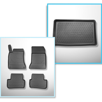 Conjunto de alfombrilla para maletero y alfombrillas para el interior del coche TPE para: Mercedes-Benz Classe B W246 Sports Tourer (10.2011-12.2018) - maletero inferior; con organizador Vario-Box; longitud de alfombrilla 68cm