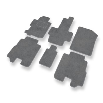 Alfombrillas de Velour adecuadas para Honda FR-V Monovolumen (2004-2009) - alfombras para coche - Premium color gris