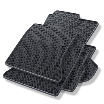 Alfombrillas de goma adecuadas para BMW 5 F10, F11 Berlina, Touring (2013-2017) - alfombras para coche - negro - 4 unidades