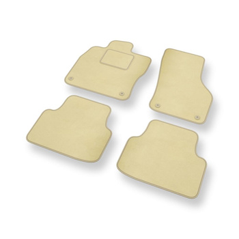 Alfombrillas de Velour adecuadas para Skoda Octavia IV Familiar, Liftback (2019-....) - alfombras para coche - Premium color beige
