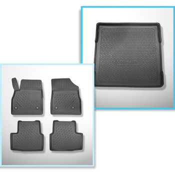 Conjunto de alfombrilla para maletero y alfombrillas para el interior del coche TPE para: Opel Astra K Sports Tourer (04.2016-12.2021)