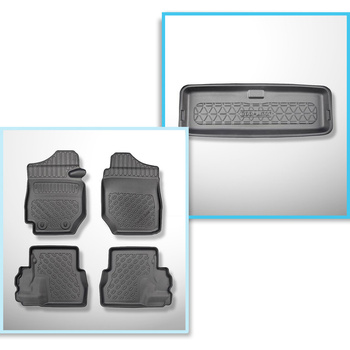 Conjunto de alfombrilla para maletero y alfombrillas para el interior del coche TPE para: Suzuki Jimny II GJ SUV (10.2018-2020)