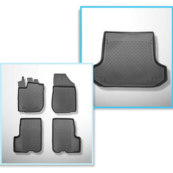 Conjunto de alfombrilla para maletero y alfombrillas para el interior del coche TPE para: Dacia Logan II Monovolumen (09.2013-12.2020) - 5 plazas