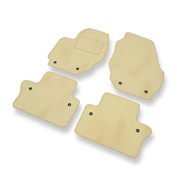 Alfombrillas de Velour adecuadas para Volvo V70 III Familiar (2007-2016) - alfombras para coche - Premium color beige