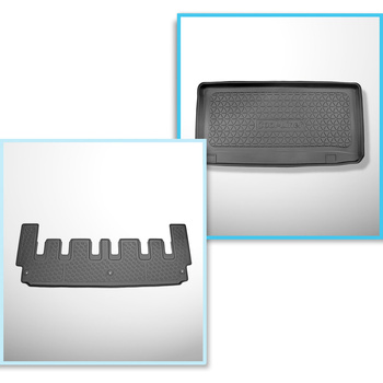 Conjunto de alfombrilla para maletero y alfombrillas para el interior del coche TPE para: Ford Tourneo Custom Furgonetaeta (02.2018-06.2023)