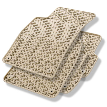 Alfombrillas de goma adecuadas para Seat Exeo Berlina, Sportstourer (2008-2013) - alfombras para coche - beige - 4 unidades
