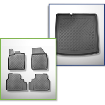 Conjunto de alfombrilla para maletero y alfombrillas para el interior del coche TPE para: Skoda Enyaq iV SUV, Coupé (04.2021-....) - maletero inferior; modelos sin suelo móvil de maletero
