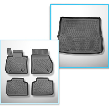 Conjunto de alfombrilla para maletero y alfombrillas para el interior del coche TPE para: BMW X1 F48, U11 SUV (10.2022-....) - banqueta trasera fija / no deslizable; no para la versión eléctrica y híbrida