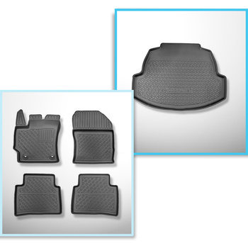 Conjunto de alfombrilla para maletero y alfombrillas para el interior del coche TPE para: Toyota Corolla XII E210 Berlina (03.2019-....) - también híbridos