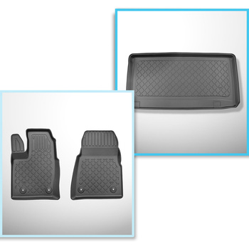 Conjunto de alfombrilla para maletero y alfombrillas para el interior del coche TPE para: Ford Tourneo Custom Furgonetaeta (02.2018-06.2023)