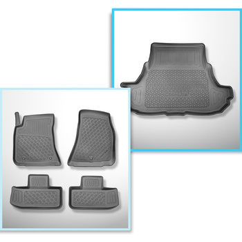 Conjunto de alfombrilla para maletero y alfombrillas para el interior del coche TPE para: Dodge Challenger III Coupé (2014-....)