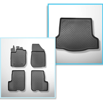 Conjunto de alfombrilla para maletero y alfombrillas para el interior del coche TPE para: Dacia Logan II Berlina (03.2013-12.2020)