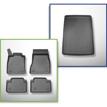 Conjunto de alfombrilla para maletero y alfombrillas para el interior del coche TPE para: BMW 5 G60, G90 Berlina (10.2023-....) - no para la versión eléctrica