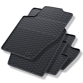 Alfombrillas de goma adecuadas para Peugeot 307 II Break, Hatchback, Cabrio, Berlina, SW (2005-2012) - alfombras para coche - negro - 4 unidades