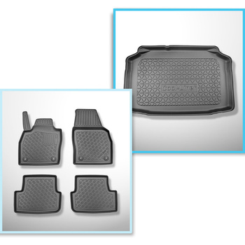 Conjunto de alfombrilla para maletero y alfombrillas para el interior del coche TPE para: Audi A1 GB Sportback (07.2018-2024) - maletero inferior; modelos sin suelo móvil de maletero