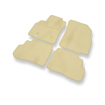 Alfombrillas de Velour adecuadas para Opel Karl Hatchback (2015-2019) - alfombras para coche - Premium color beige