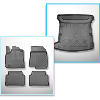 Conjunto de alfombrilla para maletero y alfombrillas para el interior del coche TPE para: Dacia Jogger Familiar (03.2022-....) - 5/7 plazas (posibilidad de hacer orificios para los asientos de la 3a fila)