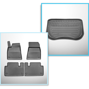 Conjunto de alfombrilla para maletero y alfombrillas para el interior del coche TPE para: Tesla Model 3 Berlina (07.2017-06.2020) - maletero delantero; tracción a 2 y 4 ruedas