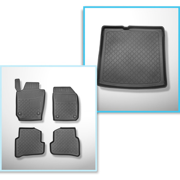 Conjunto de alfombrilla para maletero y alfombrillas para el interior del coche TPE para: Skoda Fabia III NJ Familiar (01.2015-2023) - maletero inferior (sin suelo multifuncional)