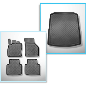Conjunto de alfombrilla para maletero y alfombrillas para el interior del coche TPE para: Skoda Superb III 3V Liftback (05.2015-11.2023) - no adecuado para versión híbrida