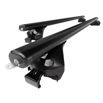 Portaequipajes de techo adecuadas para Seat Arona Crossover (2017-....) - baca negra para coche - barras para techo de coche - railing integrado - aluminio