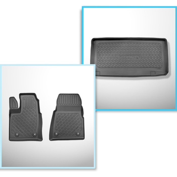 Conjunto de alfombrilla para maletero y alfombrillas para el interior del coche TPE para: Ford Tourneo Custom Furgonetaeta (02.2018-06.2023)